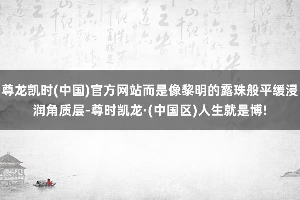 尊龙凯时(中国)官方网站而是像黎明的露珠般平缓浸润角质层-尊时凯龙·(中国区)人生就是博!
