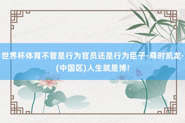 世界杯体育不管是行为官员还是行为臣子-尊时凯龙·(中国区)人生就是博!