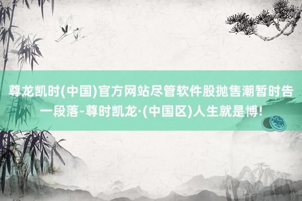 尊龙凯时(中国)官方网站　　尽管软件股抛售潮暂时告一段落-尊时凯龙·(中国区)人生就是博!