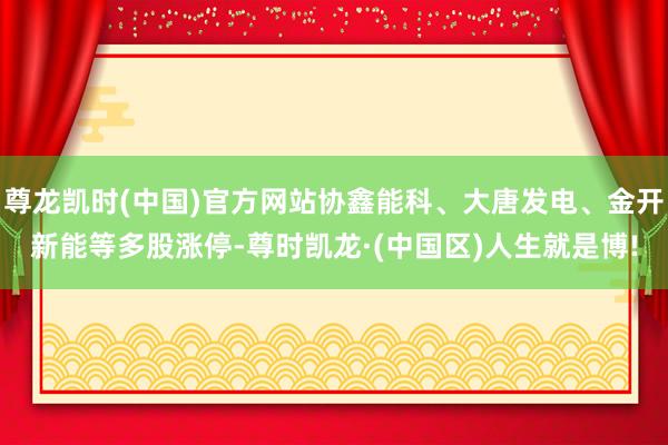 尊龙凯时(中国)官方网站协鑫能科、大唐发电、金开新能等多股涨停-尊时凯龙·(中国区)人生就是博!